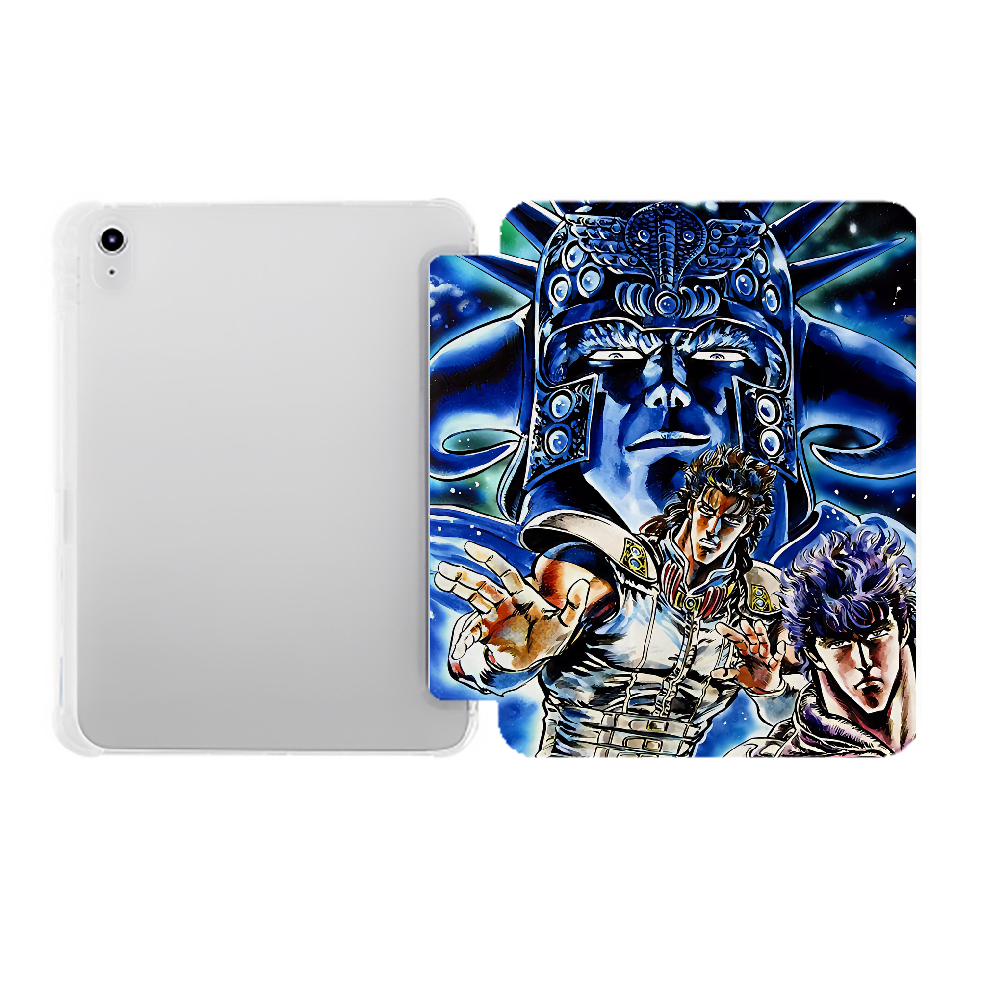 （画像用） 北斗の拳 Fist of the North Star IPad ケース ペン収納付き 三つ折りスタンド PUレザー×シリコン 対応機種9.5/10.5/10.9インチ